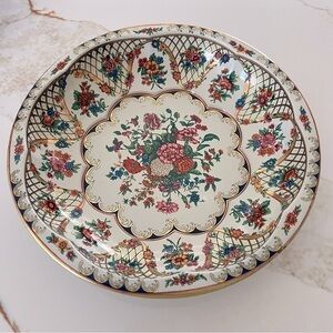 Vintage 1971 Daher Decorated Ware Flowers Tin Bowl